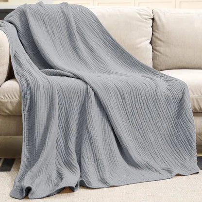 Katoenen Zomerdeken voor de Bank Mousseline Plaid Ademend Licht Dun