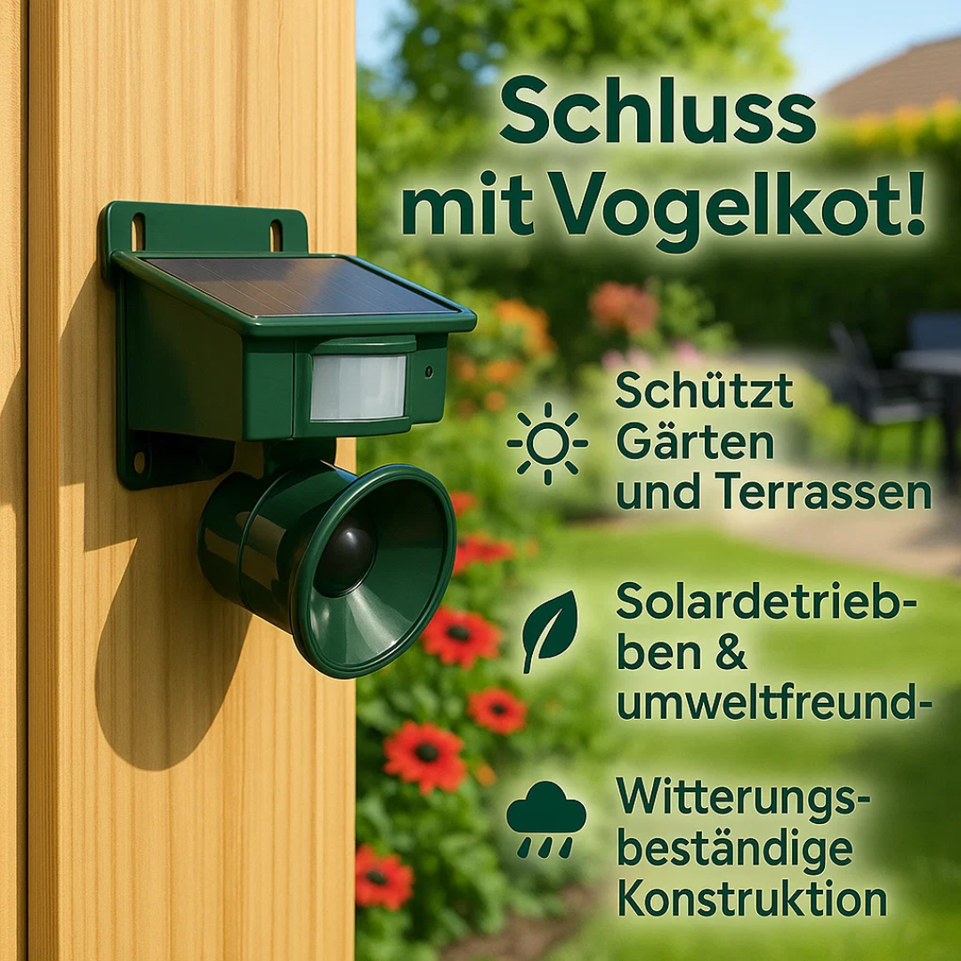 Vogelafweer Zonne-energie PIR Bewegingssensor Waterdicht Geluidsafschrikking Tuin Balkon Terras