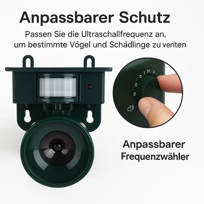 Vogelafweer Zonne-energie PIR Bewegingssensor Waterdicht Geluidsafschrikking Tuin Balkon Terras