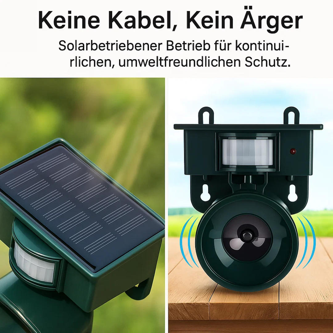 Vogelafweer Zonne-energie PIR Bewegingssensor Waterdicht Geluidsafschrikking Tuin Balkon Terras