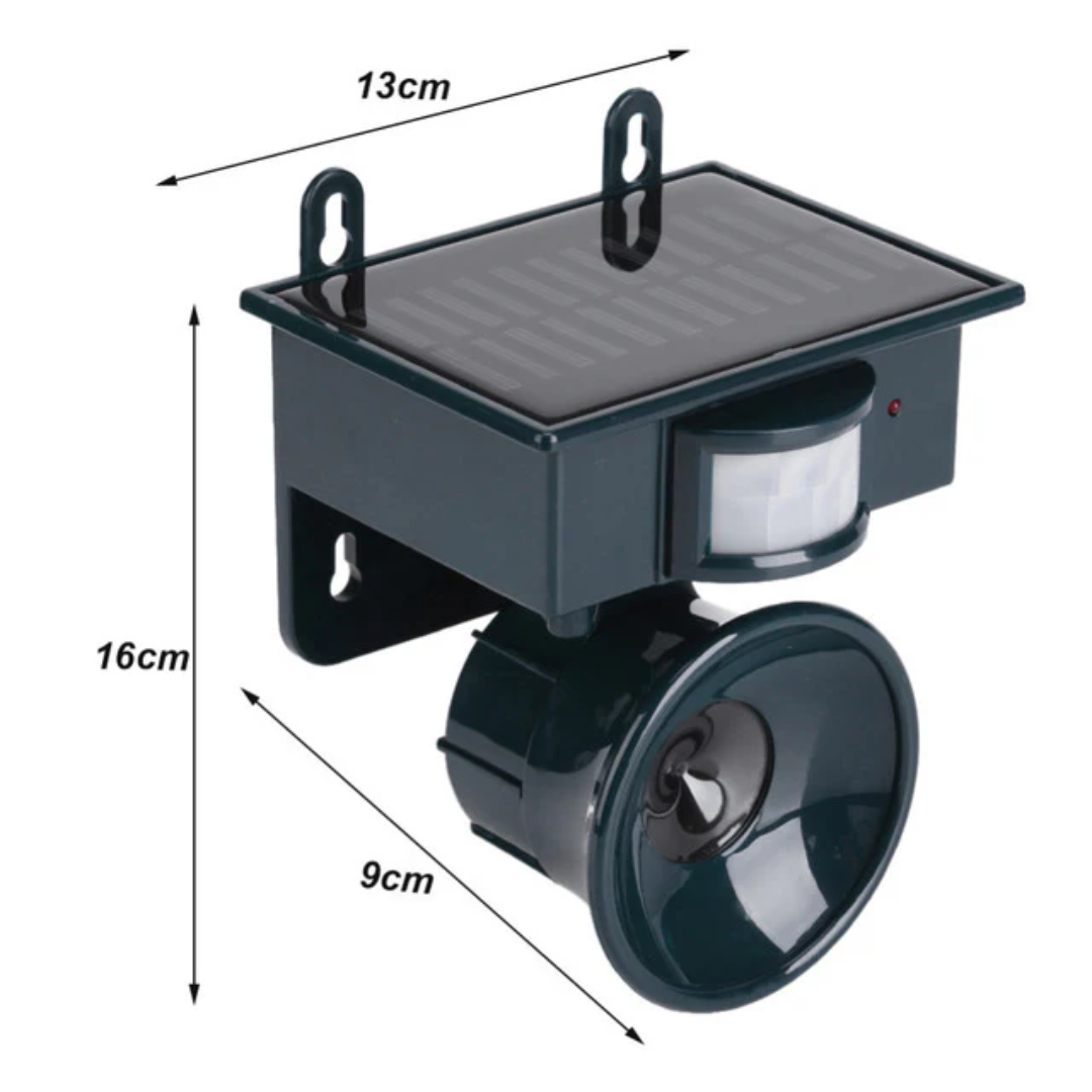 Vogelafweer Zonne-energie PIR Bewegingssensor Waterdicht Geluidsafschrikking Tuin Balkon Terras