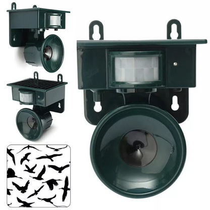 Vogelafweer Zonne-energie PIR Bewegingssensor Waterdicht Geluidsafschrikking Tuin Balkon Terras