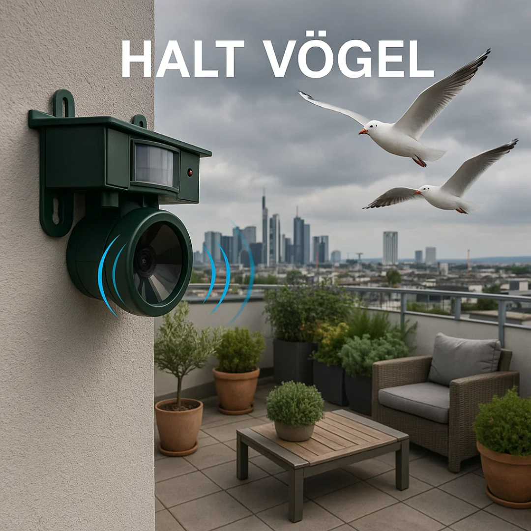 Vogelafweer Zonne-energie PIR Bewegingssensor Waterdicht Geluidsafschrikking Tuin Balkon Terras