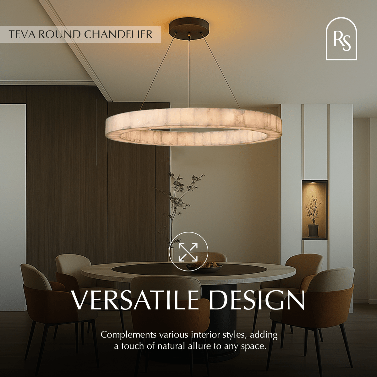 Teva Calciet Hanglamp Met Handgemaakte Steenringen En Zachte Sfeerverlichting