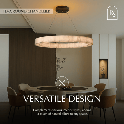 Teva Calciet Hanglamp Met Handgemaakte Steenringen En Zachte Sfeerverlichting