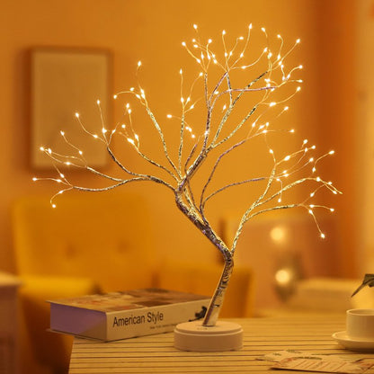 Bonsai Boom Tafellamp met LED-Verlichting Warm Sfeervolle Decoratieve Boomlamp USB of Batterij Sfeerlicht voor Kerstdecoratie Woonkamer