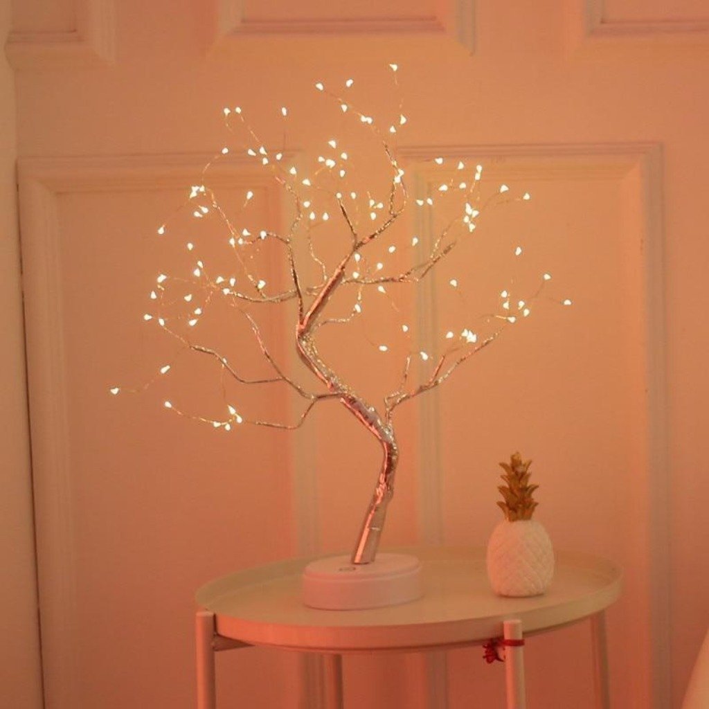 Bonsai Boom Tafellamp met LED-Verlichting Warm Sfeervolle Decoratieve Boomlamp USB of Batterij Sfeerlicht voor Kerstdecoratie Woonkamer