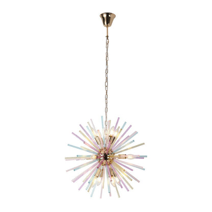 Kroonluchter Sputnik Regenboog 12-Lichts Messing Kleurrijk 56cm Woonkamer Eetkamer Dimbaar