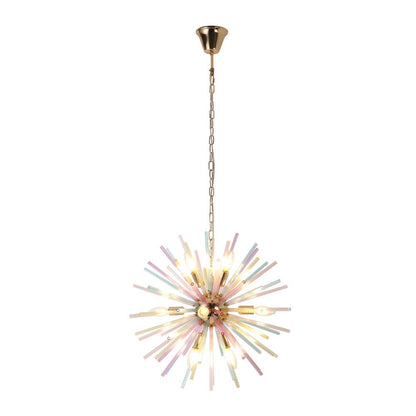 Kroonluchter Sputnik Regenboog 12-Lichts Messing Kleurrijk 56cm Woonkamer Eetkamer Dimbaar