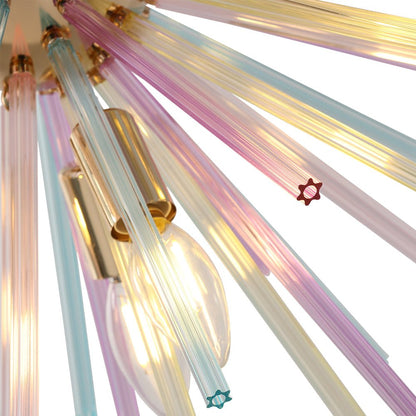 Kroonluchter Sputnik Regenboog 12-Lichts Messing Kleurrijk 56cm Woonkamer Eetkamer Dimbaar