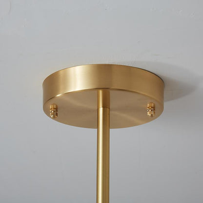 Moderne sputnik kroonluchter met 6 armen in messing – minimalistische design hanglamp zonder glazen kap
