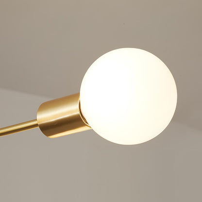 Moderne sputnik kroonluchter met 6 armen in messing – minimalistische design hanglamp zonder glazen kap