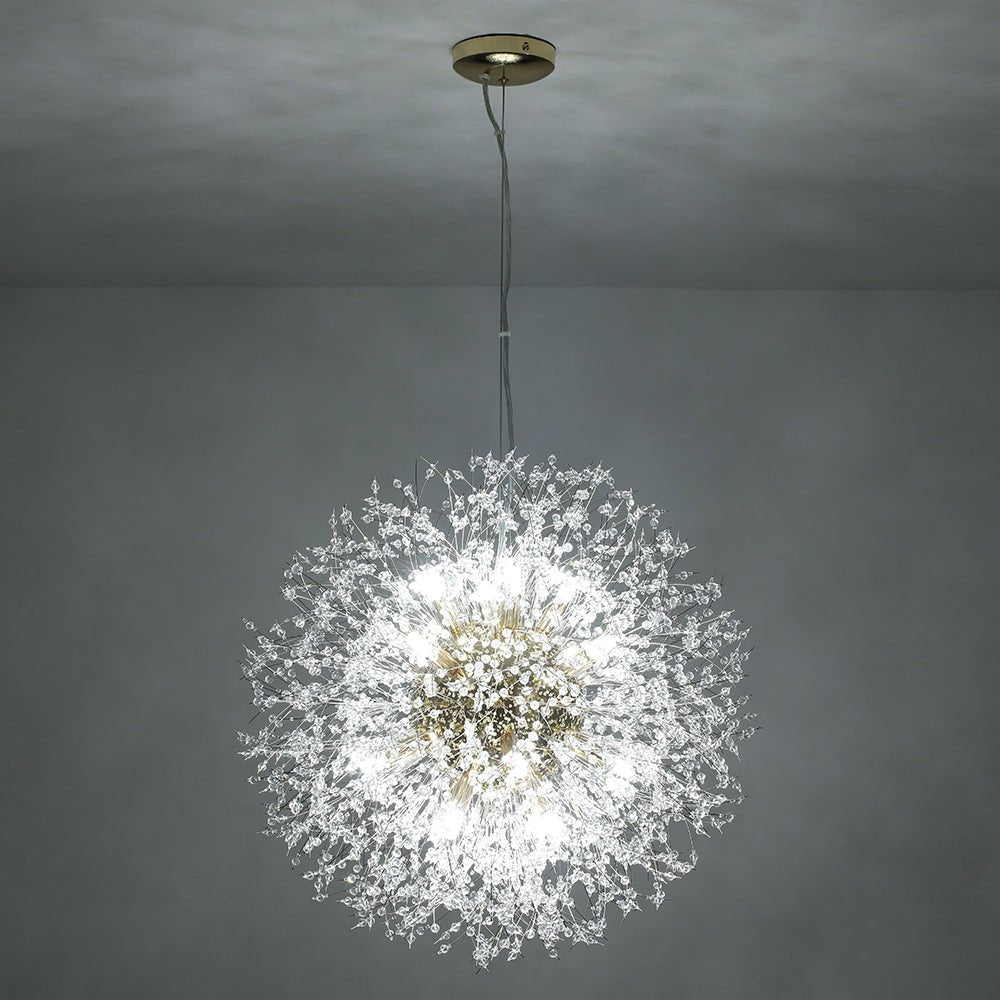Kroonluchter Vuurwerk Sputnik 16-Lichts Kristal Messing 80cm Woonkamer Entree Dimbaar