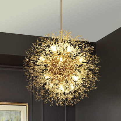 Kroonluchter Vuurwerk Sputnik 16-Lichts Kristal Messing 80cm Woonkamer Entree Dimbaar