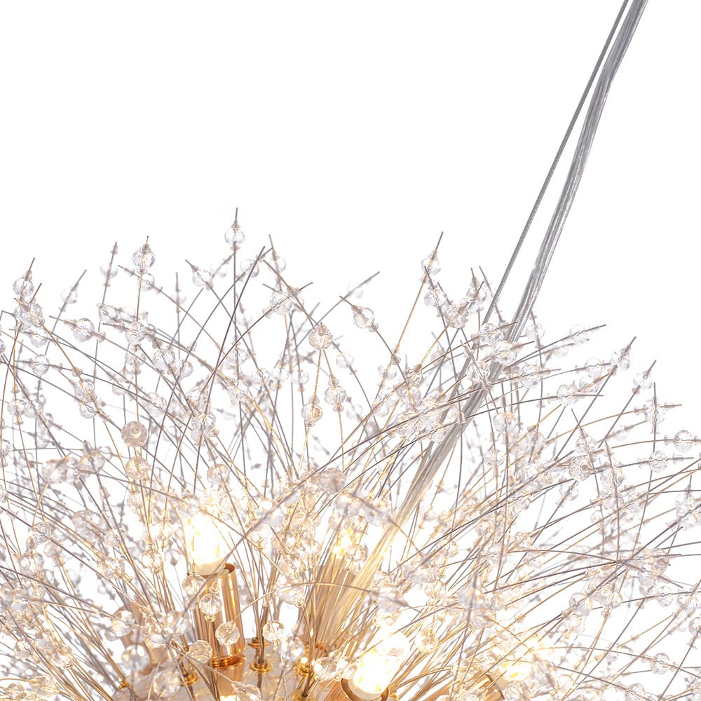 Kroonluchter Vuurwerk Sputnik 16-Lichts Kristal Messing 80cm Woonkamer Entree Dimbaar