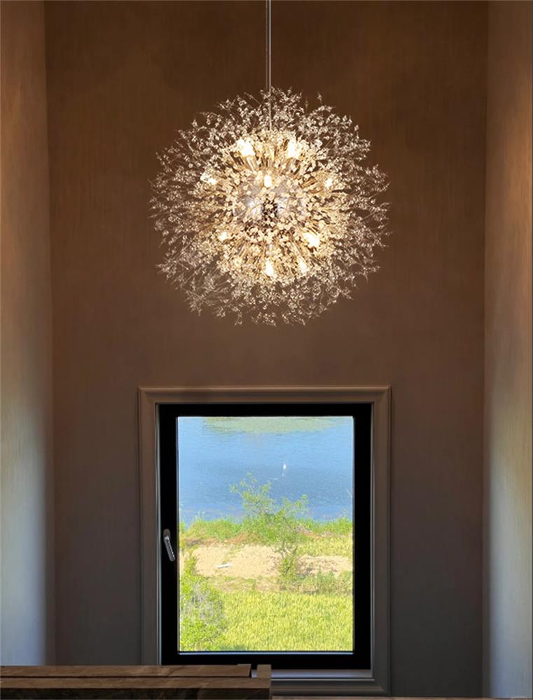Kroonluchter Vuurwerk Sputnik 16-Lichts Kristal Messing 80cm Woonkamer Entree Dimbaar
