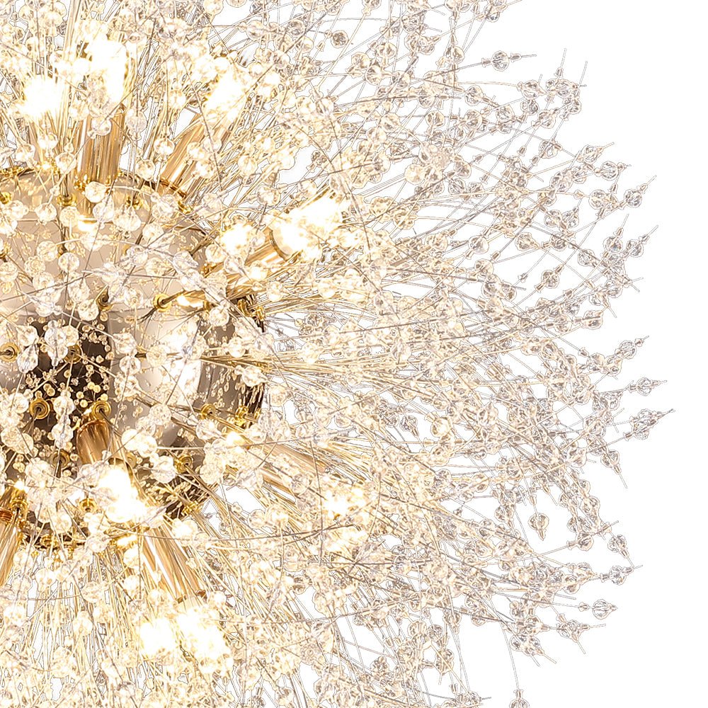 Kroonluchter Vuurwerk Sputnik 16-Lichts Kristal Messing 80cm Woonkamer Entree Dimbaar