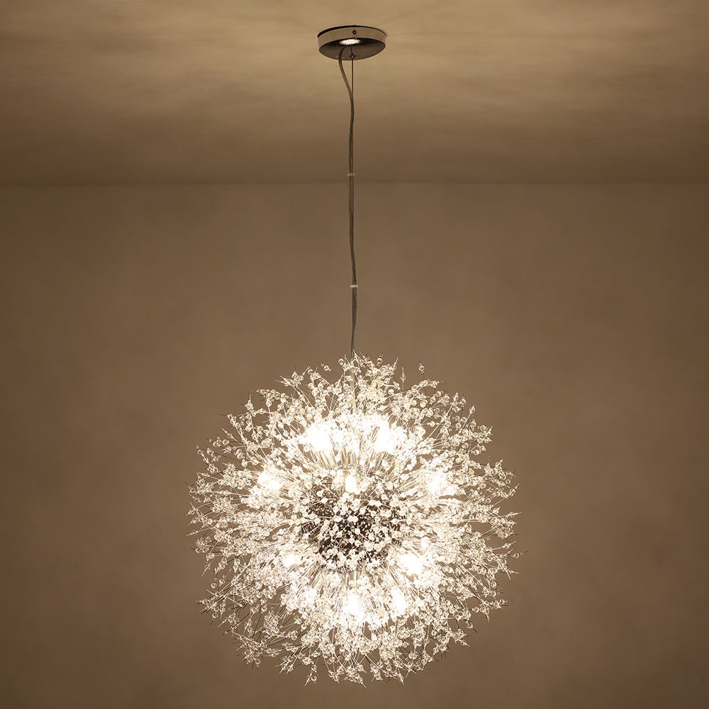 Kroonluchter Vuurwerk Sputnik 16-Lichts Kristal Messing 80cm Woonkamer Entree Dimbaar