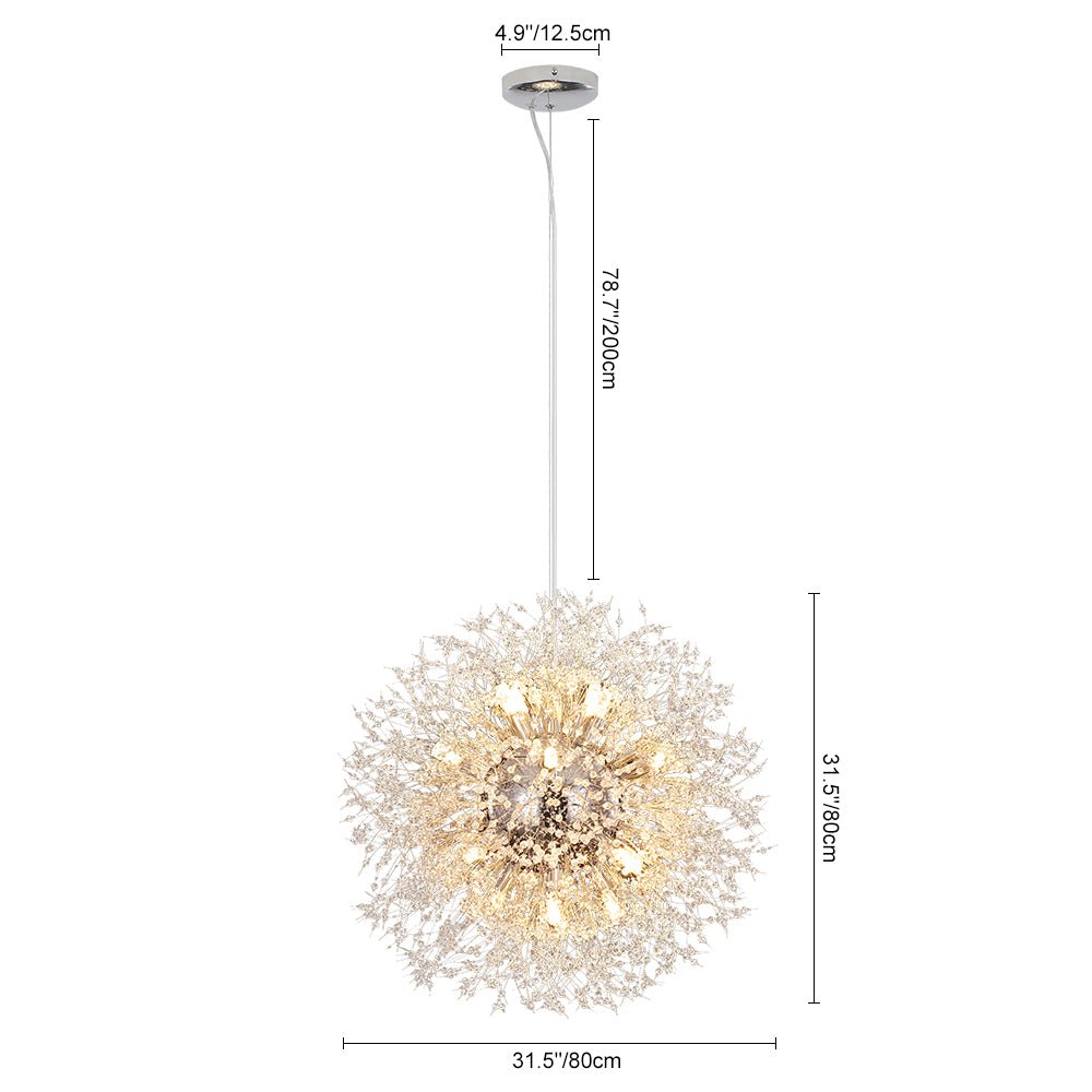 Kroonluchter Vuurwerk Sputnik 16-Lichts Kristal Messing 80cm Woonkamer Entree Dimbaar