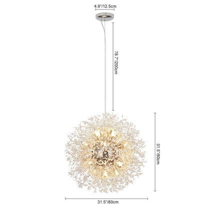 Kroonluchter Vuurwerk Sputnik 16-Lichts Kristal Messing 80cm Woonkamer Entree Dimbaar