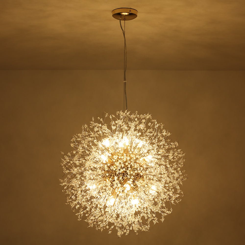 Kroonluchter Vuurwerk Sputnik 16-Lichts Kristal Messing 80cm Woonkamer Entree Dimbaar