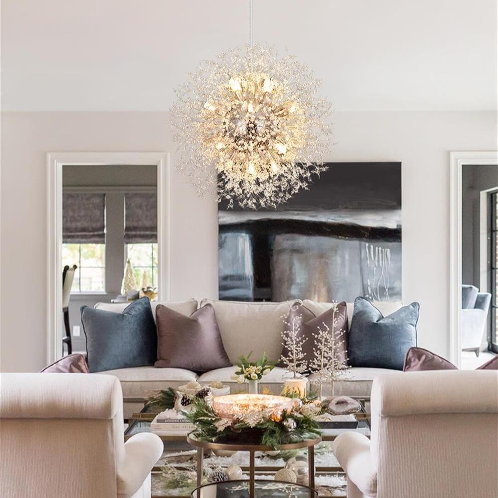 Kroonluchter Vuurwerk Sputnik 16-Lichts Kristal Messing 80cm Woonkamer Entree Dimbaar
