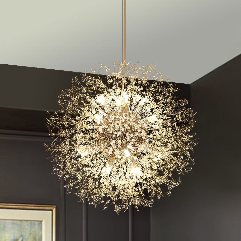 Kroonluchter Vuurwerk Sputnik 16-Lichts Kristal Messing 80cm Woonkamer Entree Dimbaar