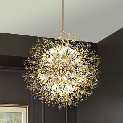Kroonluchter Vuurwerk Sputnik 16-Lichts Kristal Messing 80cm Woonkamer Entree Dimbaar