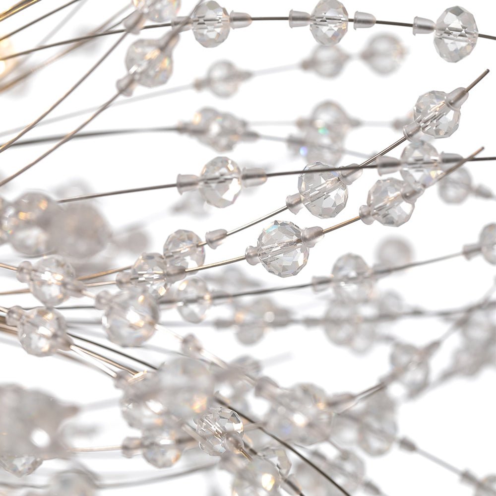 Grote sputnik kroonluchter met vuurwerk design en kristal effect in messing of chroom – luxe hanglamp 100 cm