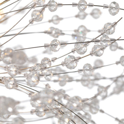 Grote sputnik kroonluchter met vuurwerk design en kristal effect in messing of chroom – luxe hanglamp 100 cm