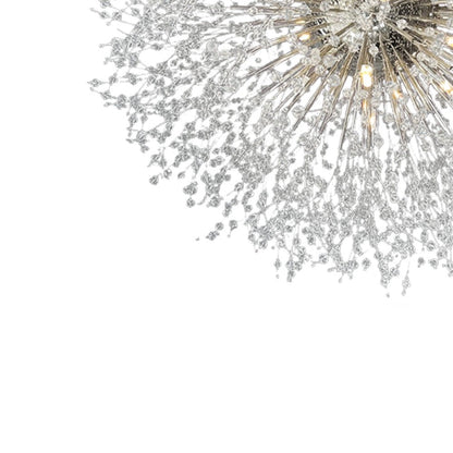 Grote sputnik kroonluchter met vuurwerk design en kristal effect in messing of chroom – luxe hanglamp 100 cm