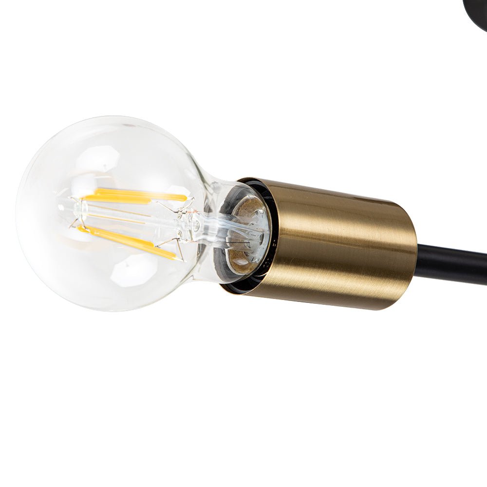 Plafondlamp Sputnik 6 of 8-Lichts Zwart Metaal 62-103cm Retro Modern Woonkamer Dimbaar