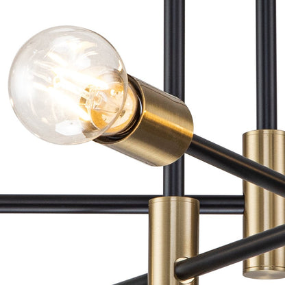 Plafondlamp Sputnik 6 of 8-Lichts Zwart Metaal 62-103cm Retro Modern Woonkamer Dimbaar