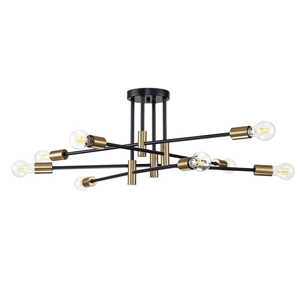 Plafondlamp Sputnik 6 of 8-Lichts Zwart Metaal 62-103cm Retro Modern Woonkamer Dimbaar