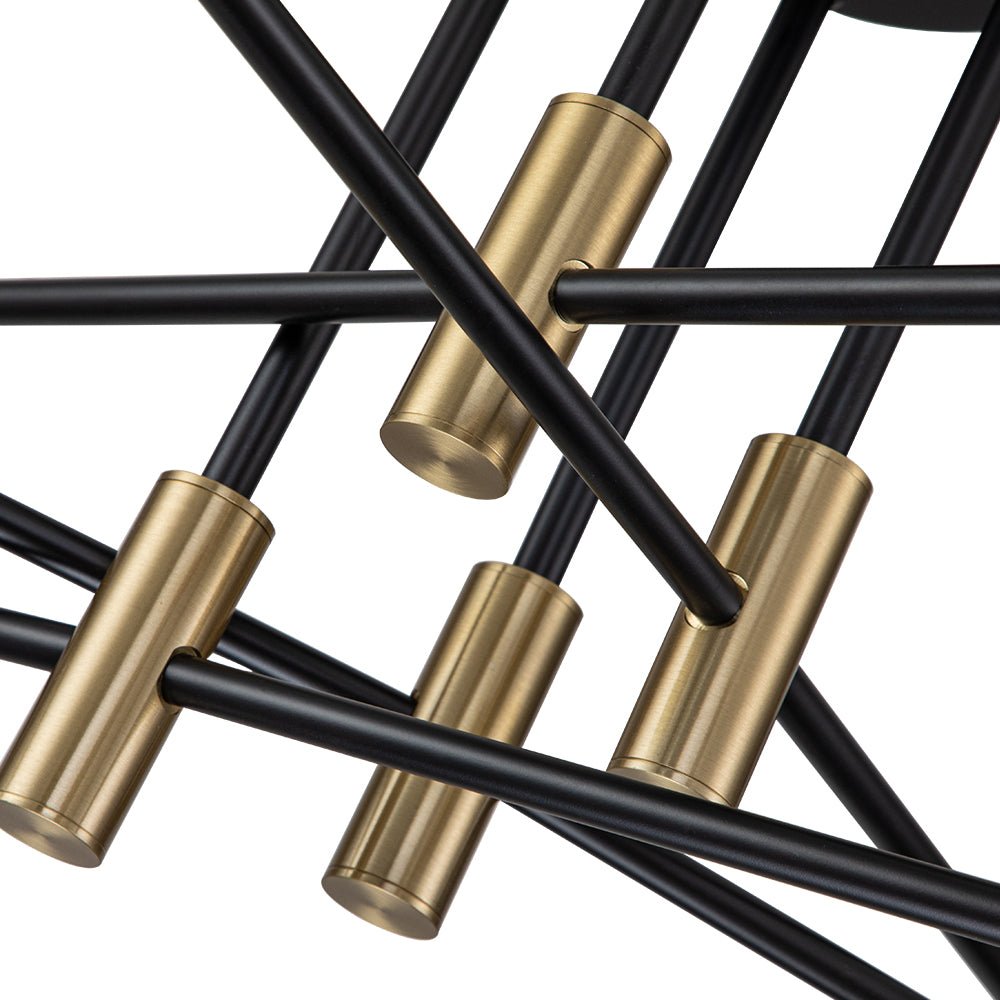 Plafondlamp Sputnik 6 of 8-Lichts Zwart Metaal 62-103cm Retro Modern Woonkamer Dimbaar