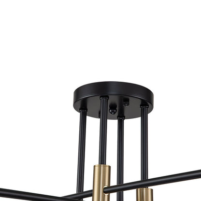 Plafondlamp Sputnik 6 of 8-Lichts Zwart Metaal 62-103cm Retro Modern Woonkamer Dimbaar