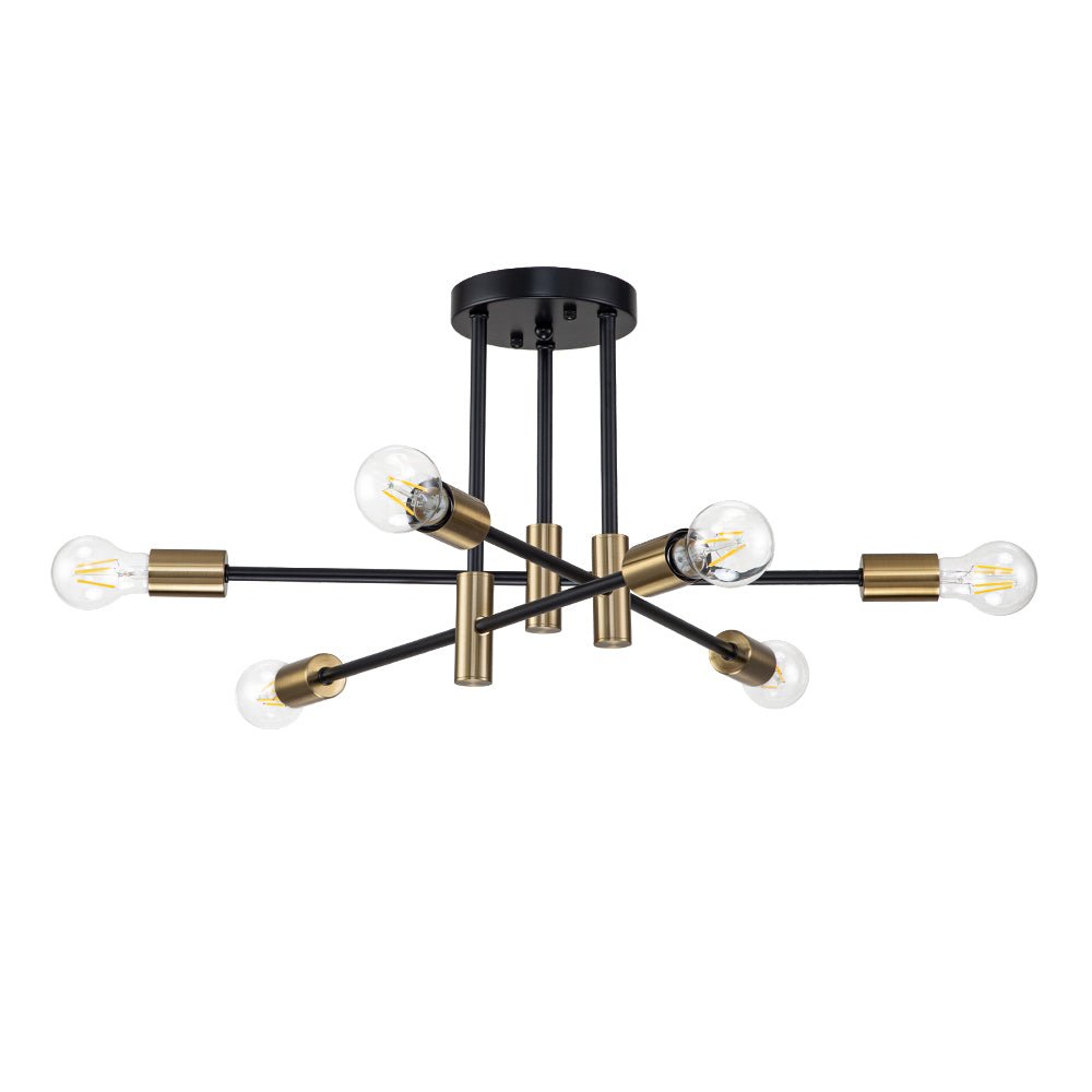 Plafondlamp Sputnik 6 of 8-Lichts Zwart Metaal 62-103cm Retro Modern Woonkamer Dimbaar