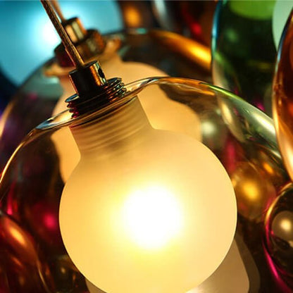 Moderne cluster hanglamp met multicolor glazen bollen – design kroonluchter met 12 19 25 of 50 lichtpunten