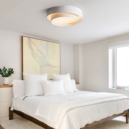 LED Plafondlamp Rond Concentric Rings Metaal Wit Grijs Zwart 39cm Modern