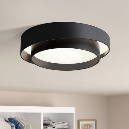 LED Plafondlamp Rond Concentric Rings Metaal Wit Grijs Zwart 39cm Modern