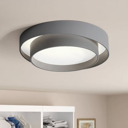 LED Plafondlamp Rond Concentric Rings Metaal Wit Grijs Zwart 39cm Modern