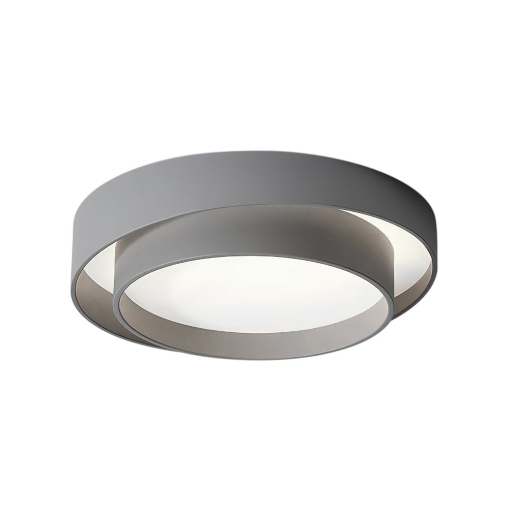 LED Plafondlamp Rond Concentric Rings Metaal Wit Grijs Zwart 39cm Modern
