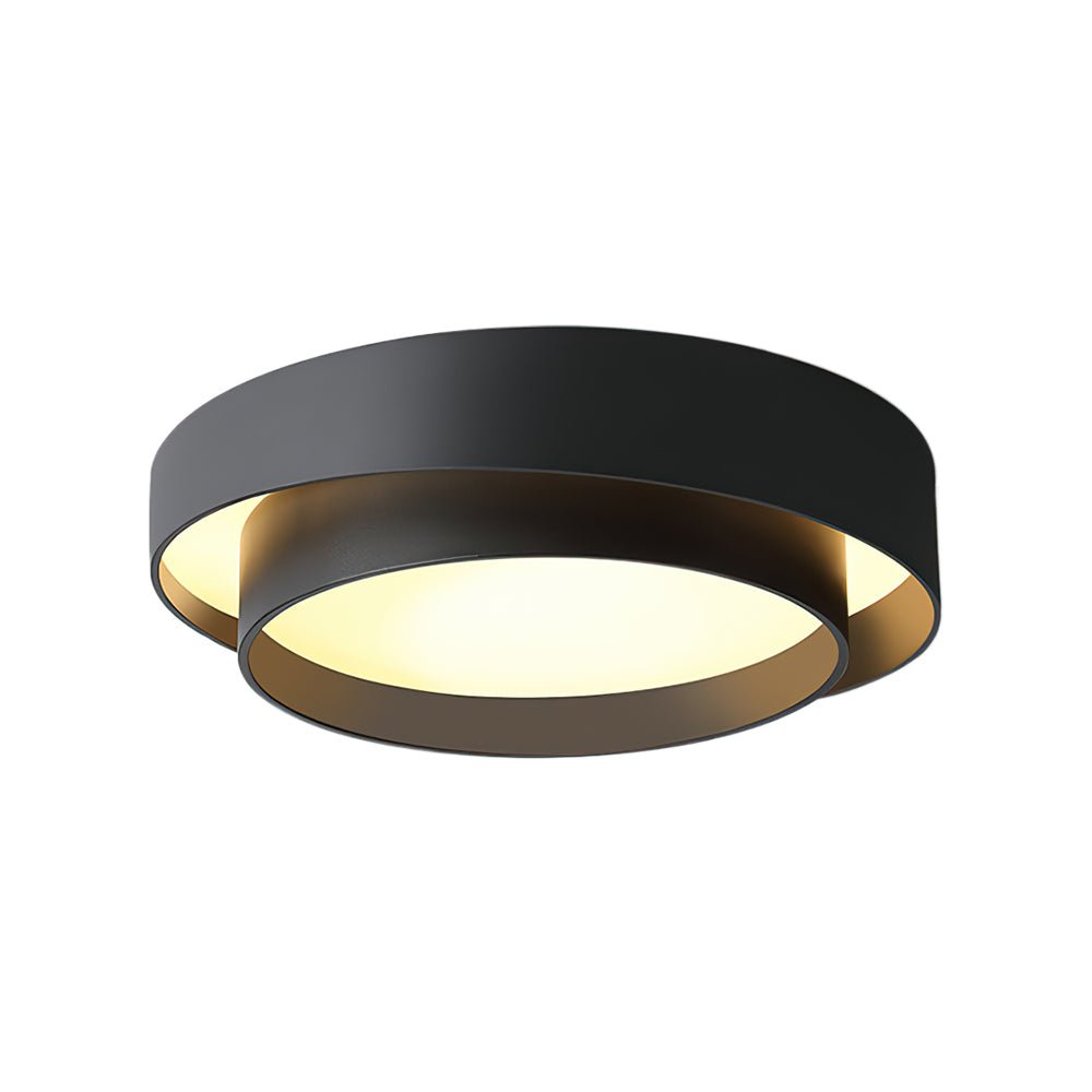 LED Plafondlamp Rond Concentric Rings Metaal Wit Grijs Zwart 39cm Modern
