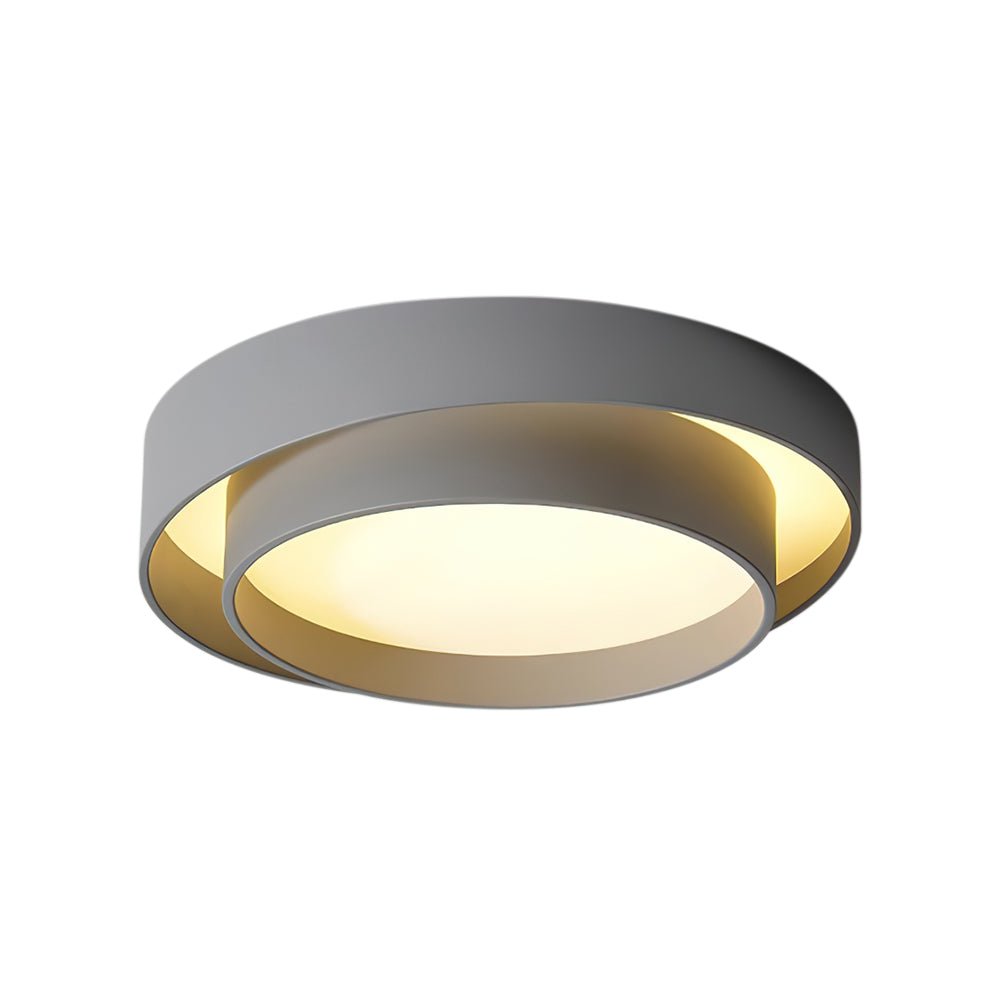 LED Plafondlamp Rond Concentric Rings Metaal Wit Grijs Zwart 39cm Modern