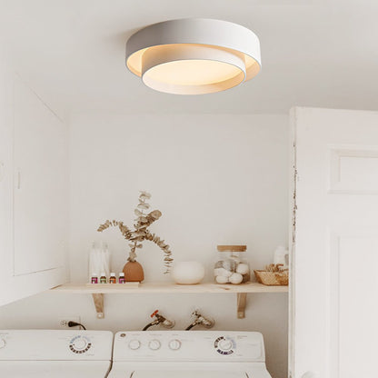 LED Plafondlamp Rond Concentric Rings Metaal Wit Grijs Zwart 39cm Modern