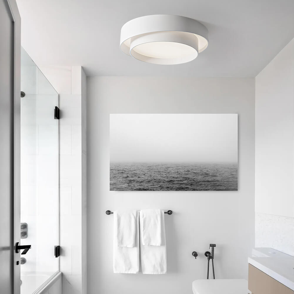 LED Plafondlamp Rond Concentric Rings Metaal Wit Grijs Zwart 39cm Modern