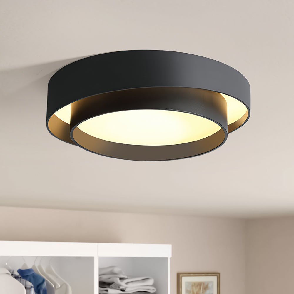 LED Plafondlamp Rond Concentric Rings Metaal Wit Grijs Zwart 39cm Modern
