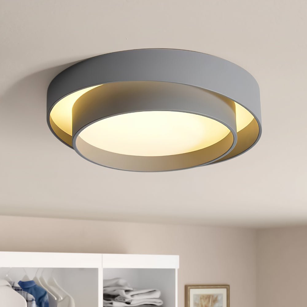 LED Plafondlamp Rond Concentric Rings Metaal Wit Grijs Zwart 39cm Modern