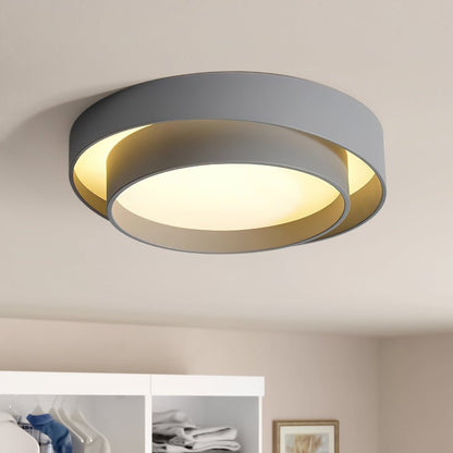 LED Plafondlamp Rond Concentric Rings Metaal Wit Grijs Zwart 39cm Modern