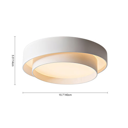 LED Plafondlamp Rond Concentric Rings Metaal Wit Grijs Zwart 39cm Modern